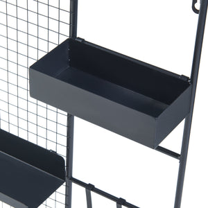 Wandgitter Westre 70x60x11cm Metall Schwarz [en.casa]