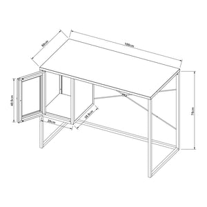 Schreibtisch Sund Stahl 75x100x50 cm Grau [en.casa]