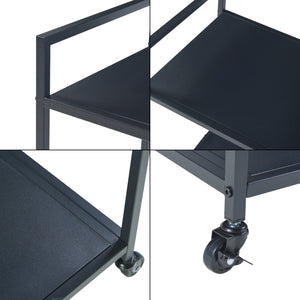 Servierwagen Lesja Metall Schwarz [en.casa]