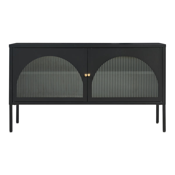 Fernsehschrank Karlskrona 115x35x64 cm Schwarz, matt [en.casa]