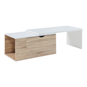Beistelltisch Österåker 100x47,5x40 cm Holzoptik/Weiß [en.casa]