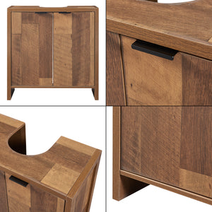 Waschbeckenunterschrank Namsskogan 60x60x30cm Walnussoptik [en.casa]