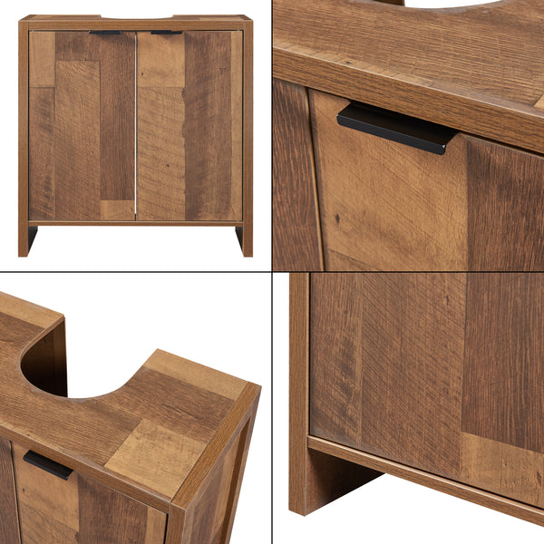 Waschbeckenunterschrank Namsskogan 60x60x30cm Walnussoptik [en.casa]