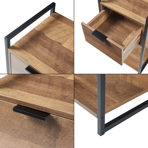 Beistelltisch Namsskogan 62x33x32cm Walnussoptik [en.casa]