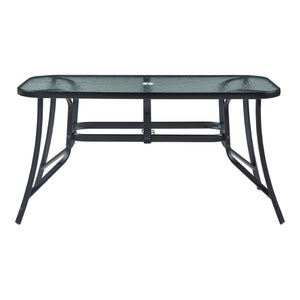 Gartenmöbelset Aradeo 7-tlg. Schwarz [casa.pro]