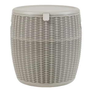 Kühlbox-Hocker Avetrana 44xØ40 cm Hellbraun [casa.pro]