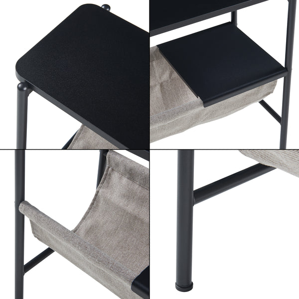 Beistelltisch Samnanger 60x28x53cm Schwarz [en.casa]