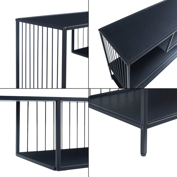 Konsolentisch Oxelösund 120x33x80 cm Schwarz [en.casa]