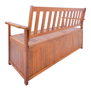 Gartenbank Avezzano mit Staufach 130x60x88cm Akazie FSC®-zertifiziert [en.casa]