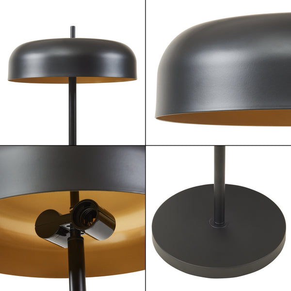Stehleuchte Barton 2-flammig Metall 159 cm Schwarz [lux.pro]