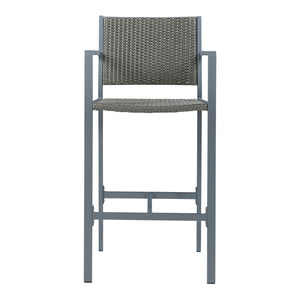 Outdoor-Barstuhl 2er Set Avise Aluminium Dunkelgrau [casa.pro]