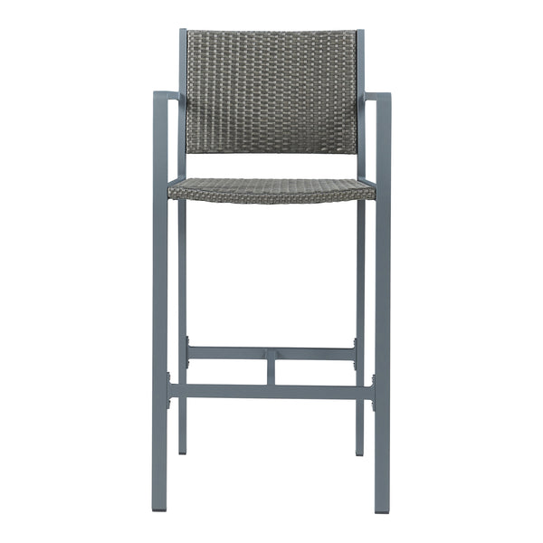 Outdoor-Barstuhl 2er Set Avise Aluminium Dunkelgrau [casa.pro]
