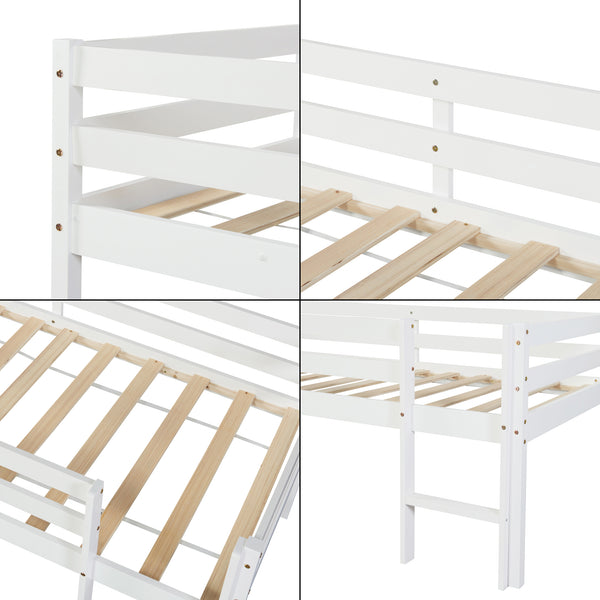 Kinderbett Siikalatva mit Matratze 90x200cm Weiß [en.casa]