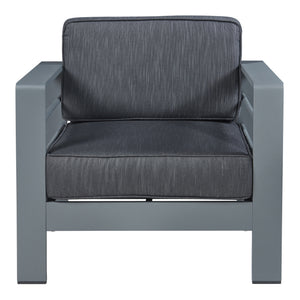 Outdoor-Sesselset mit Tisch Avise 3-tlg. Aluminium [casa.pro]