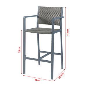 Bartischset Avise 3-tlg. Aluminium [casa.pro]