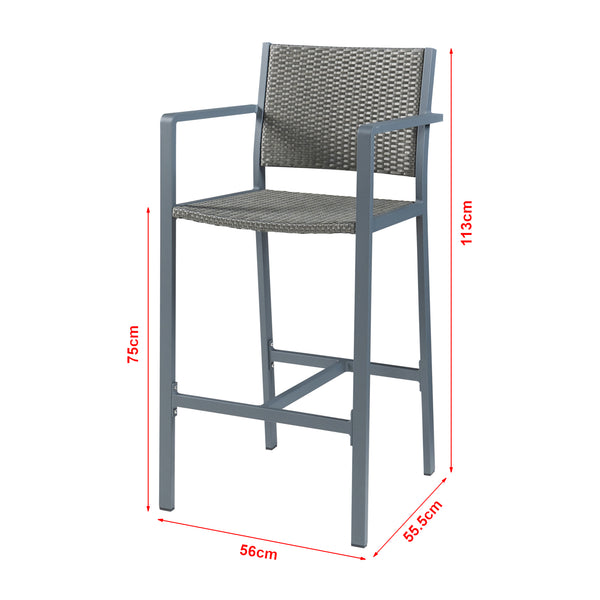 Bartischset Avise 3-tlg. Aluminium [casa.pro]