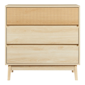Kommode Landskrona 80x80x40 cm mit 3 Schubladen Eicheoptik [en.casa]