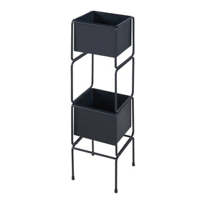 Pflanzenständer Sveio 2er Set Metall Schwarz [en.casa]