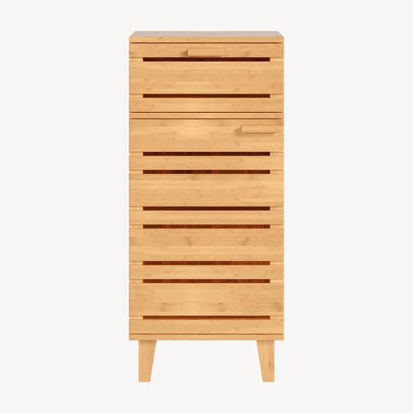 Badezimmerschrank Epind 75x33x30 cm Bambus Natur [en.casa]