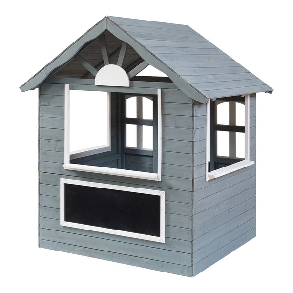 Kinderspielhaus Vesa 138x120x102 cm Tannenholz Grau [casa.pro]