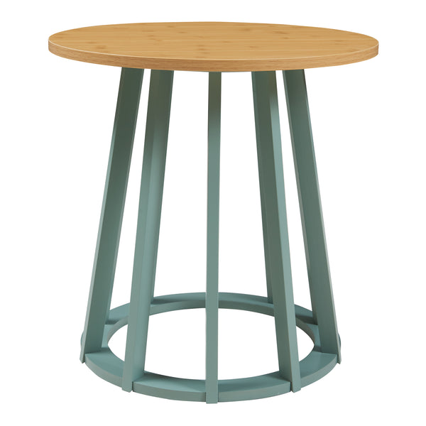 Beistelltisch Lensuu 48xØ48 cm Pastellgrün/Eiche [en.casa]