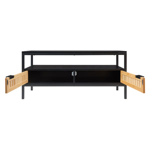 Couchtisch Luniehti 100x40x48 cm Schwarz/Natur [en.casa]