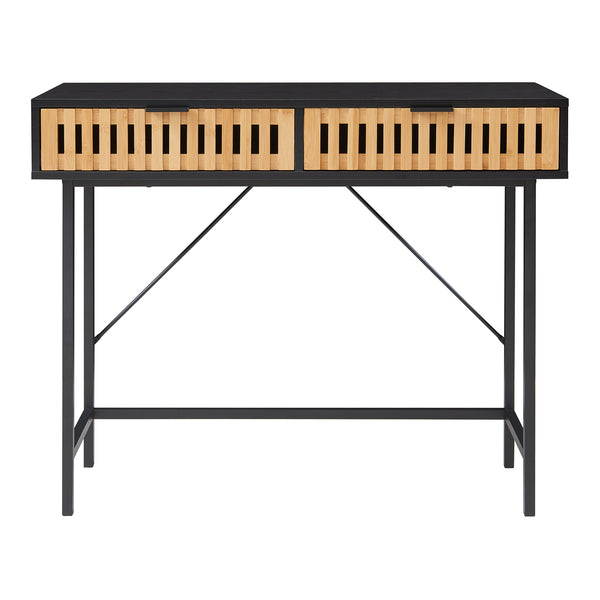Konsolentisch Luniehti 100x40x75 cm Schwarz/Natur [en.casa]