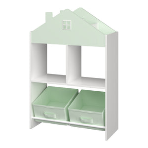 Kinderregal Vipsali 90x60x27 cm Mintgrün/Weiß [en.casa]