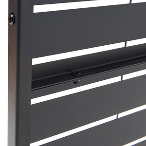 Indoor Trennwand Trolu Stahl 200x100x50 cm Schwarz [casa.pro]