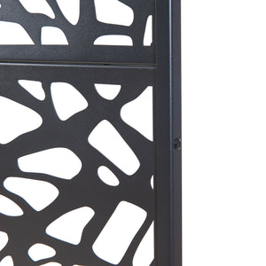 Indoor Trennwand Poskind Stahl 200x100x50 cm Schwarz [casa.pro]