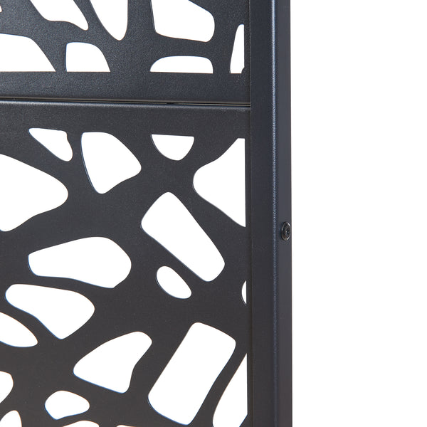 Indoor Trennwand Poskind Stahl 200x100x50 cm Schwarz [casa.pro]