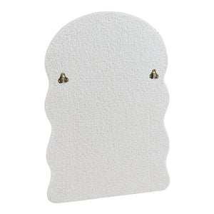 Wandspiegel Brummen mit Teddystoff-Rahmen 80x60 cm Weiß [en.casa]