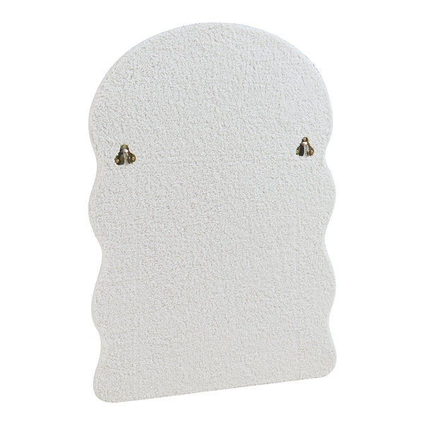 Wandspiegel Brummen mit Teddystoff-Rahmen 80x60 cm Weiß [en.casa]