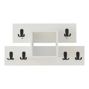 Wandgarderobe Vänd mit Ablagefach 32x60x14 cm Weiß [en.casa]