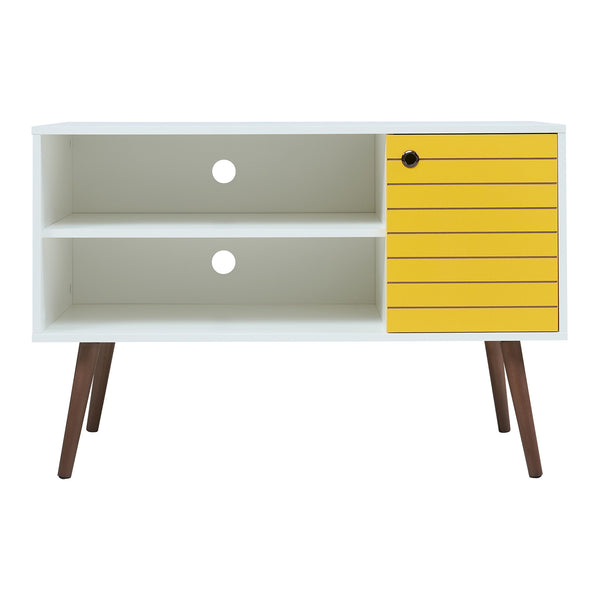 Fernsehschrank Vare 100x40x66 cm Weiß/Gelb [en.casa]