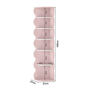 Kinder-Eckregal Vestnes 108x27x27 cm Cotton Candy/Weiß [en.casa]