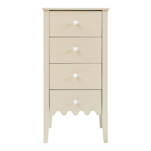 Kommode Luspoo mit 4 Schubladen 82x40x40 cm Cremeweiß [en.casa]