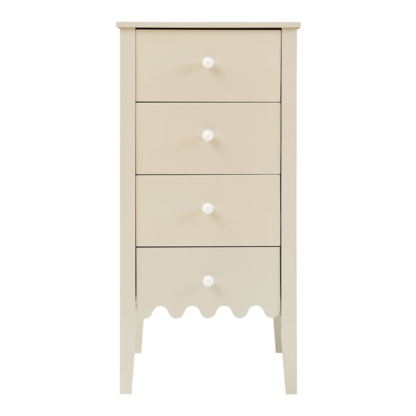 Kommode Luspoo mit 4 Schubladen 82x40x40 cm Cremeweiß [en.casa]