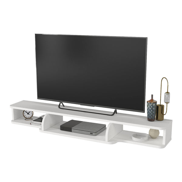 TV-Lowboard hängend Aar 135x30x16 cm Weiß [en.casa]
