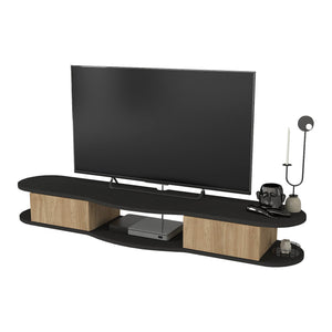 TV-Lowboard hängend Nyskiri 150x35x19 cm Anthrazit/Eicheoptik [en.casa]