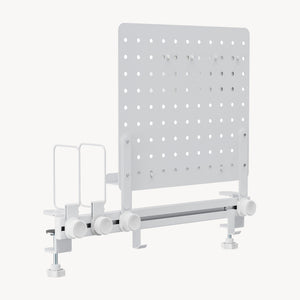 Schreibtisch-Organizer Sauda zum Anklemmen 50x50 cm Stahl Weiß [en.casa]