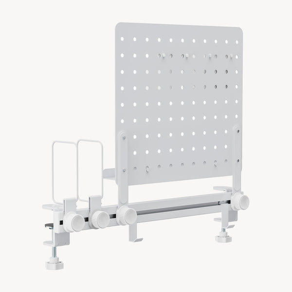 Schreibtisch-Organizer Sauda zum Anklemmen 50x50 cm Stahl Weiß [en.casa]