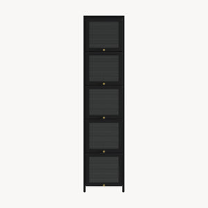 Vitrinenschrank Ostersund 174x40x35 cm Schwarz [en.casa]