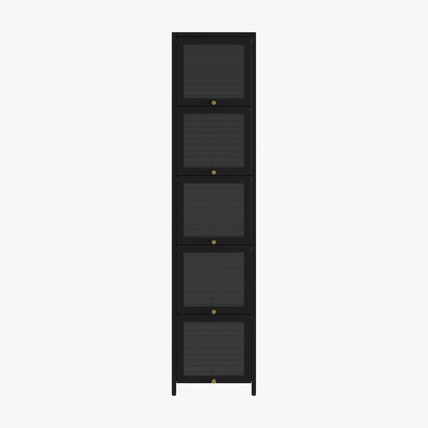 Vitrinenschrank Ostersund 174x40x35 cm Schwarz [en.casa]