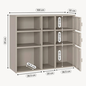 Aktenschrank Kliri Stahl 100x32x81 cm Kamelfarben [en.casa]