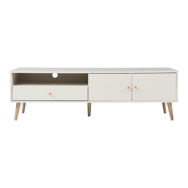 Fernsehschrank Hallevil 150x39x45 cm Hellgrau [en.casa]