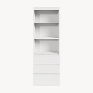 Bücherregal Les mit 3 Schubladen 180x60x35 cm Weiß [en.casa]