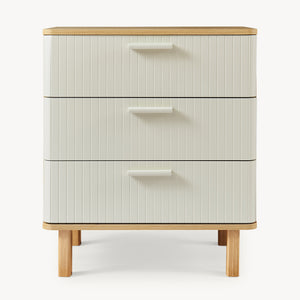 Kommode Ferrersp mit 3 Schubladen 70x60x40 cm Eicheoptik/Sandfarben [en.casa]
