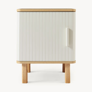 Nachtschrank Ferrersp mit Tür 50x40x40 cm Eicheoptik/Sandfarben [en.casa]