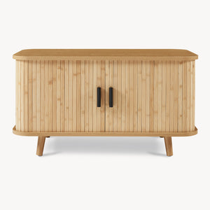 Schuhschrank mit Sitzkissen Tvedestrand 50x80x40 cm Bambus/Beige [en.casa]